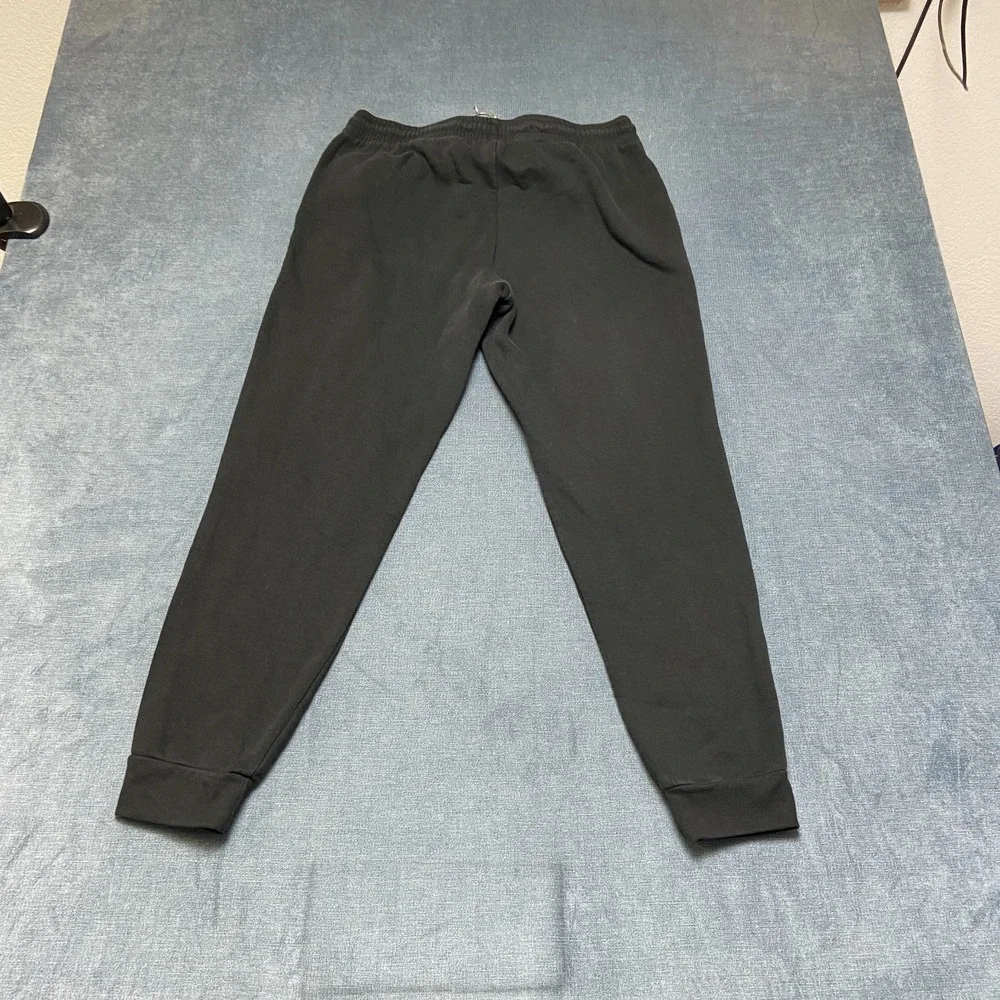 Adidas Sweatpants Mens Large Black Skinny Leg Logo Drawstring Waist Winter Warm